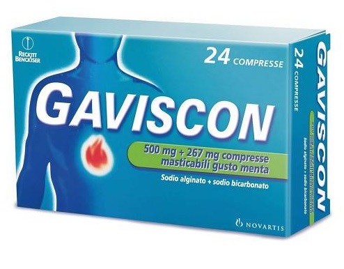 GAVISCON*24CPR MENTA 500+267MG