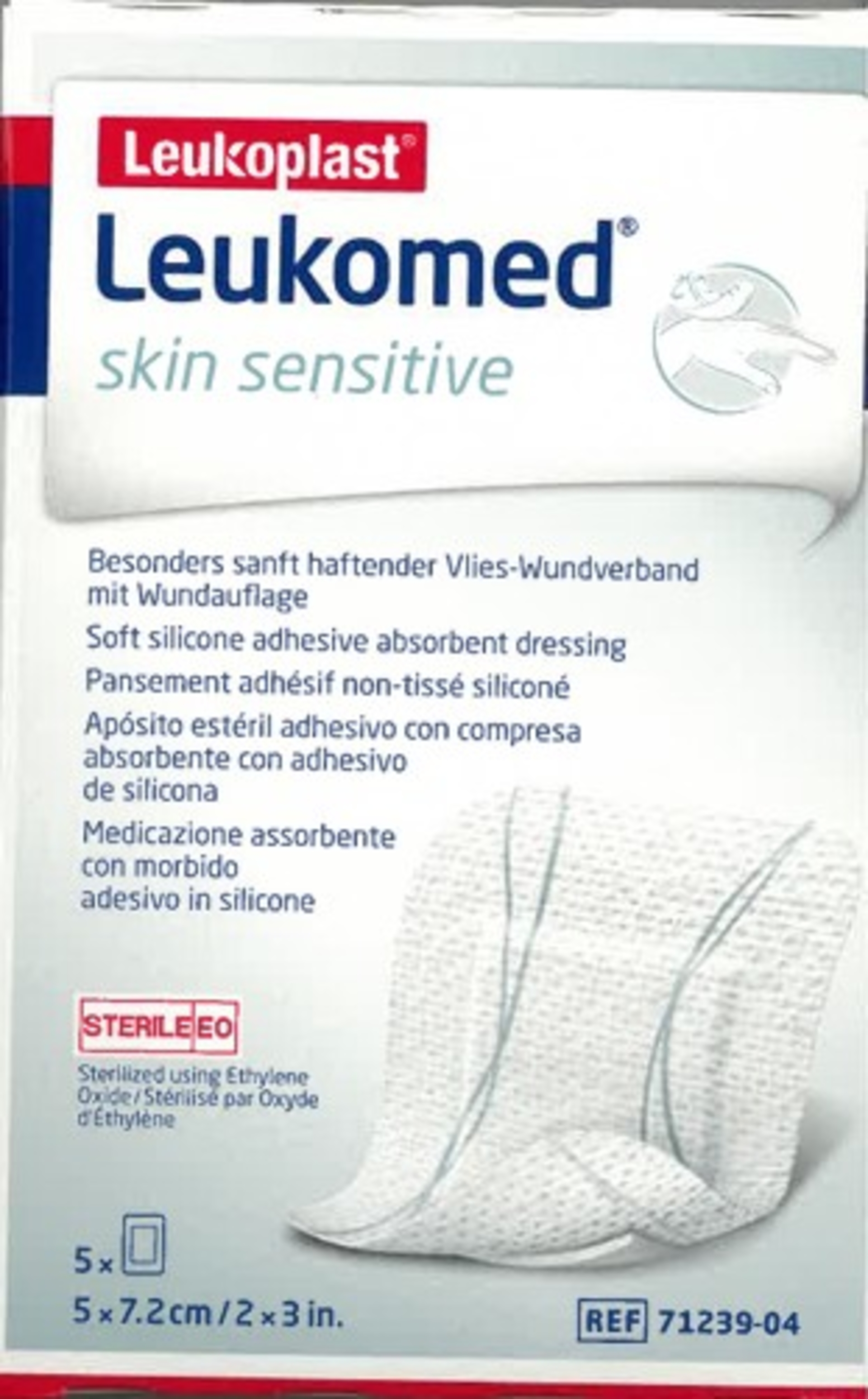 LEUKOMED SKIN SENS STER 5X7,2