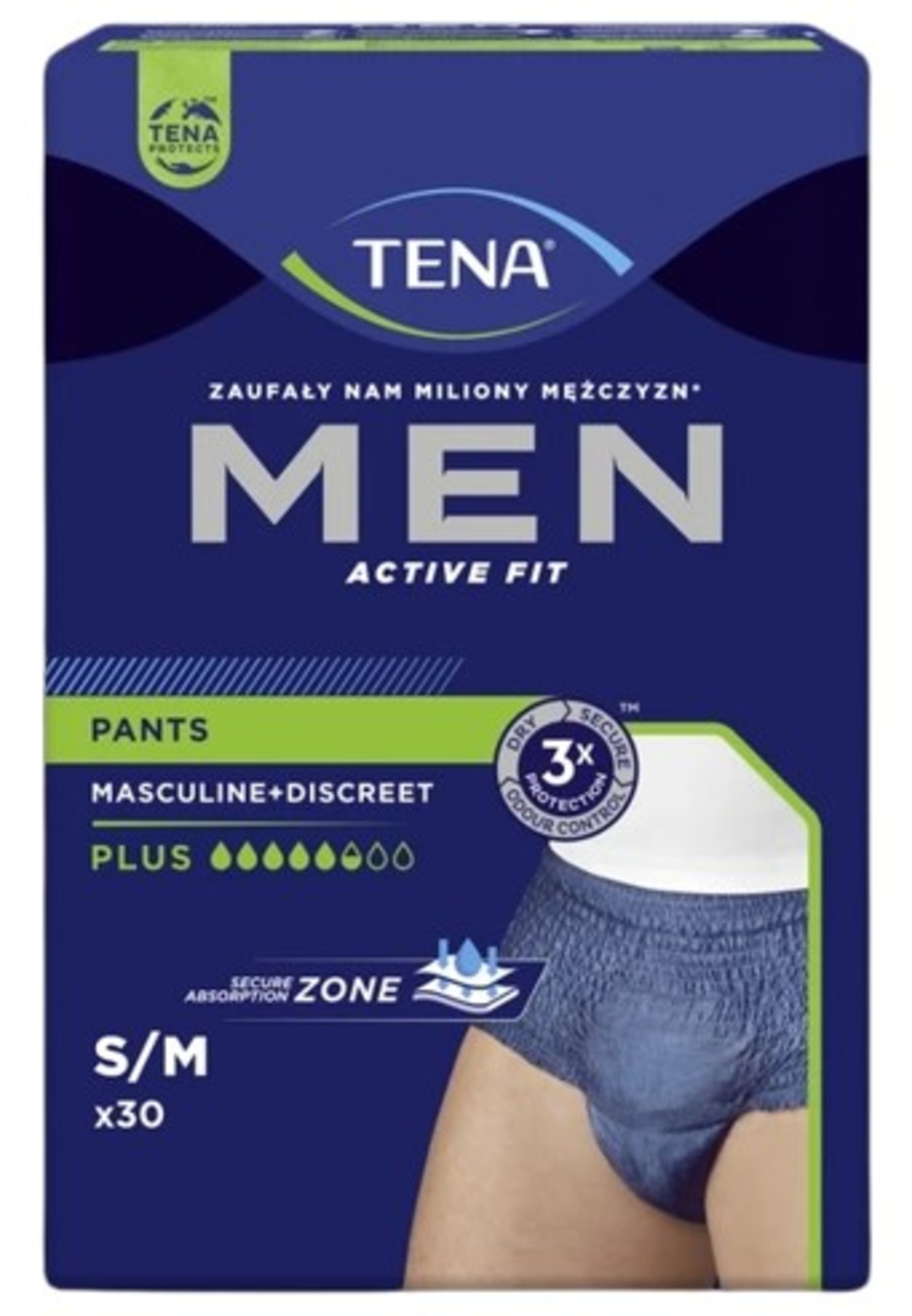 TENA MEN ACTIVE FIT GREV S/M