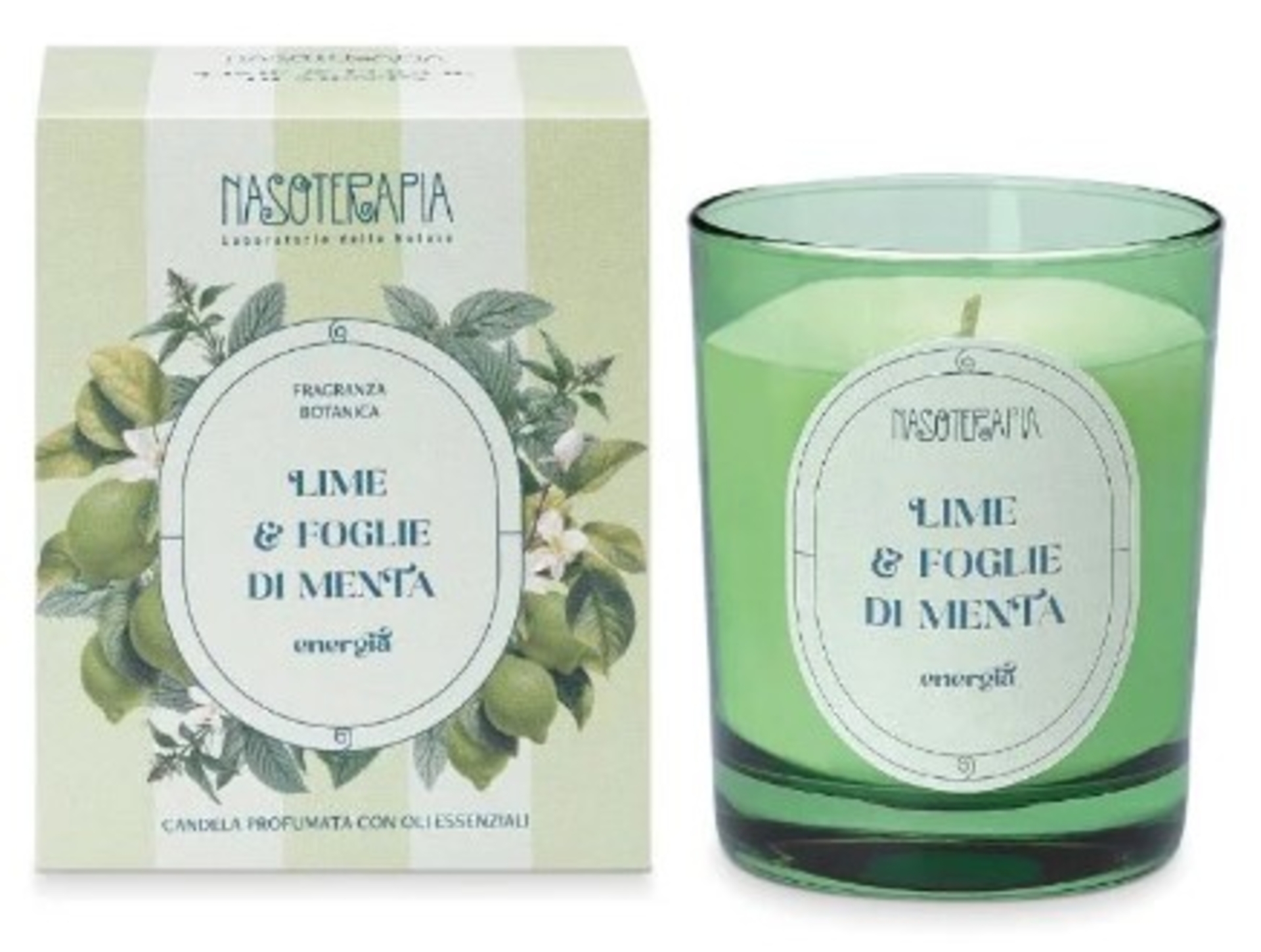 CANDELA 180G LIME/FOGLIE/MENTA